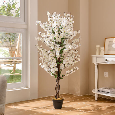 White 150cm Realistic Artificial Wintersweet Blossom Tree