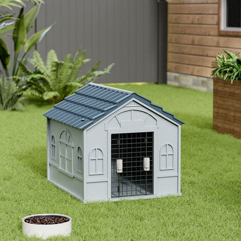 Plastic dog house with door best sale