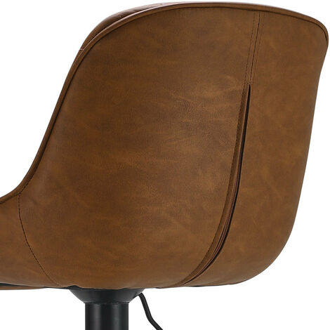 Set of 2 PU Leather Counter Swivel Height Bar Stools for Pub Dining Room