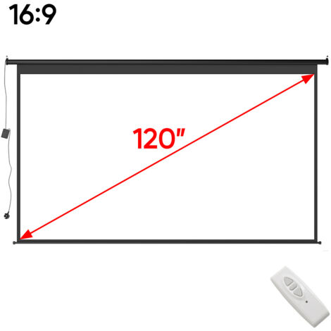 120" Black 16:9 Electric Motorized Projector Screen with Remote