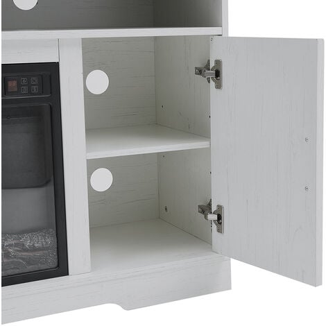 Recessed Electric Fireplace TV Stand with Timer and Remote