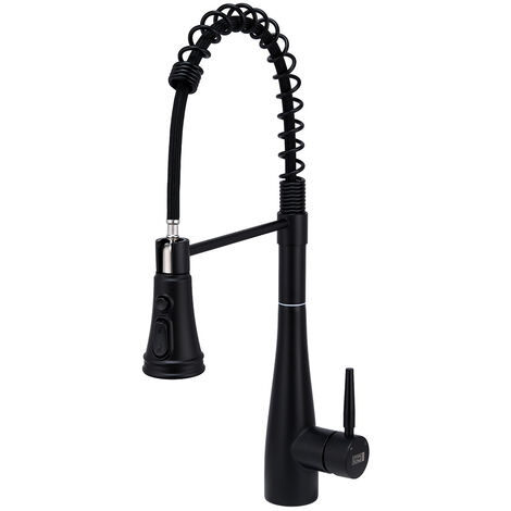 Prerinse Pull Down Swivel Kitchen Faucet,Black (1/5)