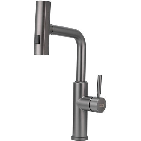 Rotable Pulldown Kitchen Mixer Tap,Grey