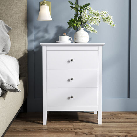 White 3 Drawer Vertical Storage Cabinet
