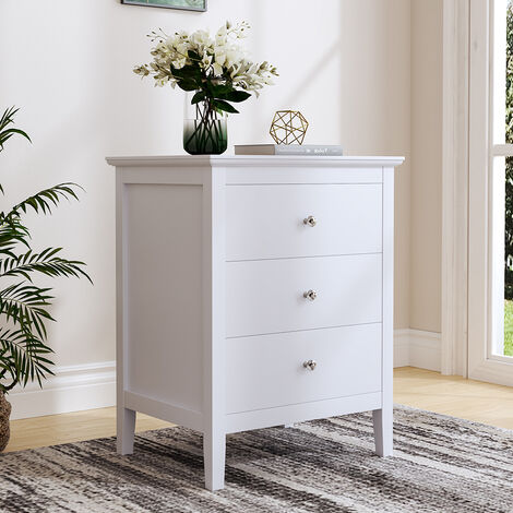 White 3 Drawer Vertical Storage Cabinet