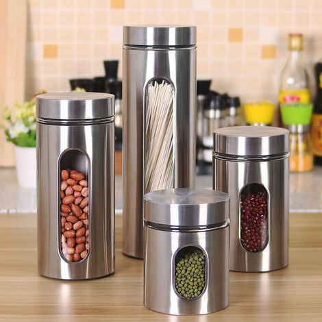 Set of 4 Stainless Steel Food Storage Containers (1/5)