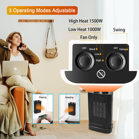 1500W Table Stand Heater 255mm157mm, Ceramic heating