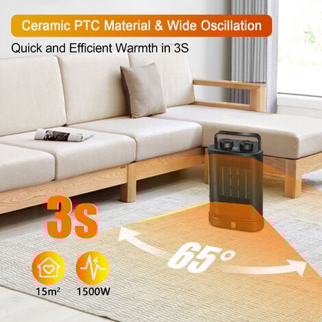 1500W Table Stand Heater 255mm157mm, Ceramic heating