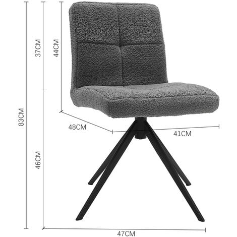 2Pcs Plush Breakfast Bar Stools,Grey