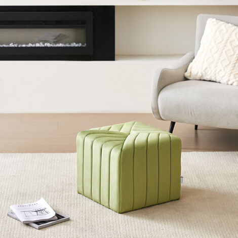 Upholstered Velvet Ottoman Footstool