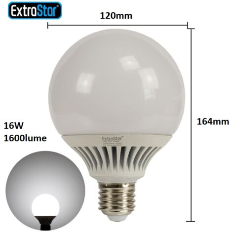 16W LED G120 Ball Bulb, E27 6500K