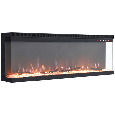 60 Inch Wall Mounted 3 in 1 Electric Fireplace 5120 BTU Inset Fireplaces (1/5)