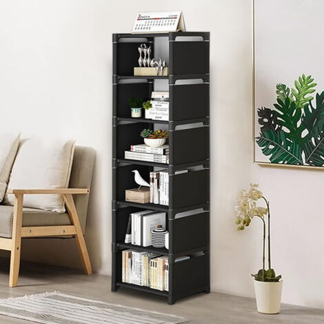 7-layer Black Home Doorway Simple Shoe Rack 27cm W x 26cm D x 107cm H (1/5)