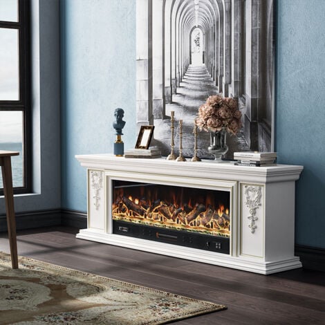 Freestanding Electric Fireplace Adjustable Flame with Remote