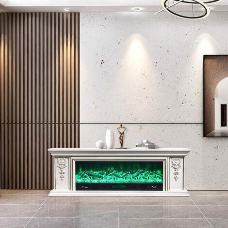 Freestanding Electric Fireplace Adjustable Flame with Remote