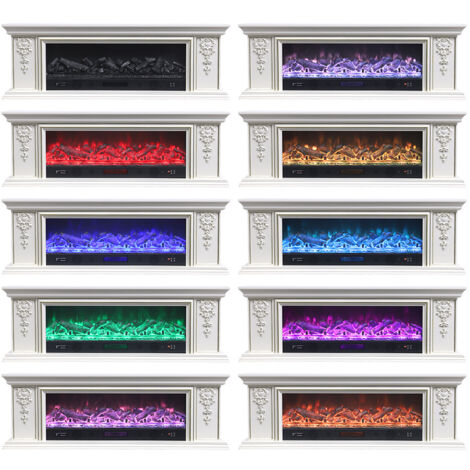 Freestanding Electric Fireplace Adjustable Flame with Remote