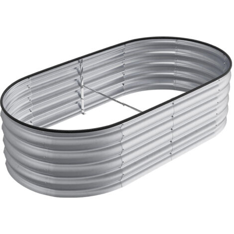 Garden Raised Bed Galvanised Steel 160x80x42cm Galvanized Silver vidaXL