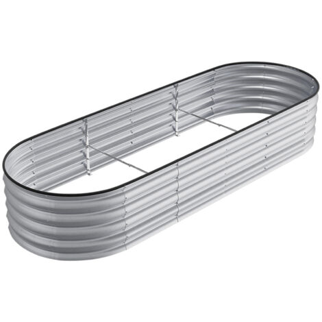 240x80x42 cm Garden Raised Bed Galvanised Steel  Galvanized Silver vidaXL