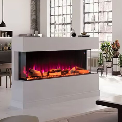50inch 3-Sided Smart Electric Fireplace Recessed/Freestanding Fireplaces 1800W  12 Flame Colours