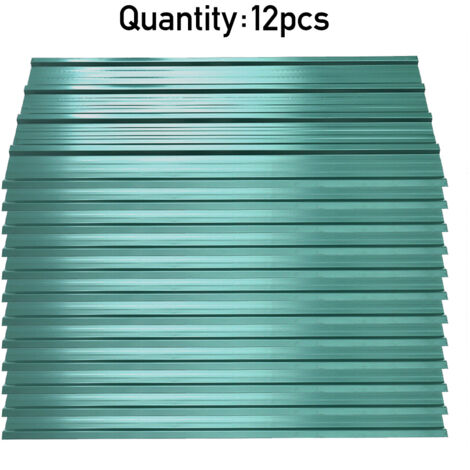 Green Set of 12 Steel Corrugated Panels (1/5)