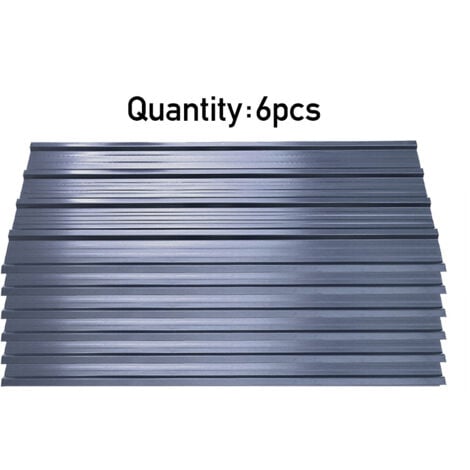Grey Set of 6 Steel Corrugated Panels