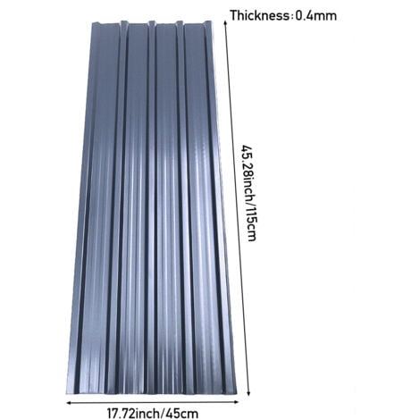 Grey Set of 6 Steel Corrugated Panels