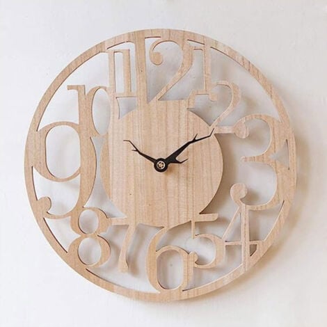 Modern Oversized Number Wooden Wall Clock