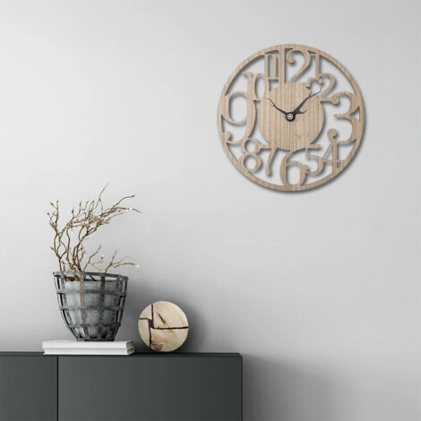 Modern Oversized Number Wooden Wall Clock