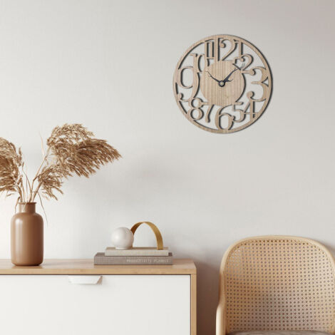 Modern Oversized Number Wooden Wall Clock