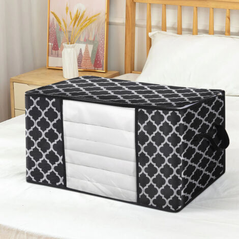 Black Foldable Fabric Clothes Organizer Bag (1/5)