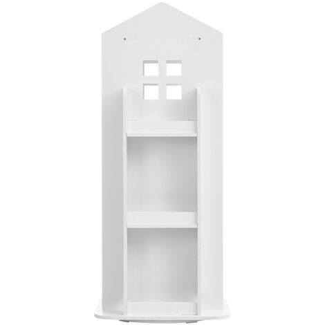White Kids House Frame Rotating Bookshelf