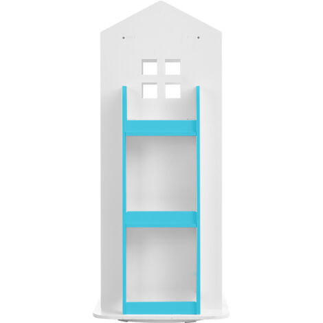 Blue Kids House Frame Rotating Bookshelf