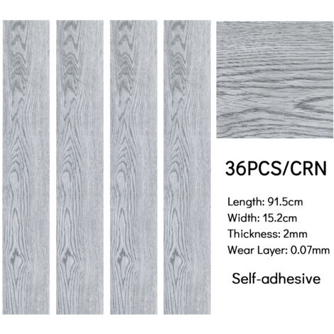 Set of 36 PVC Realistic Planks Self stick Flooring