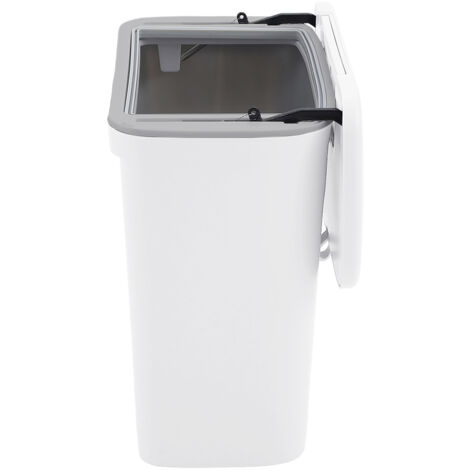 White Kitchen Hanging Flip Lid Trash Can