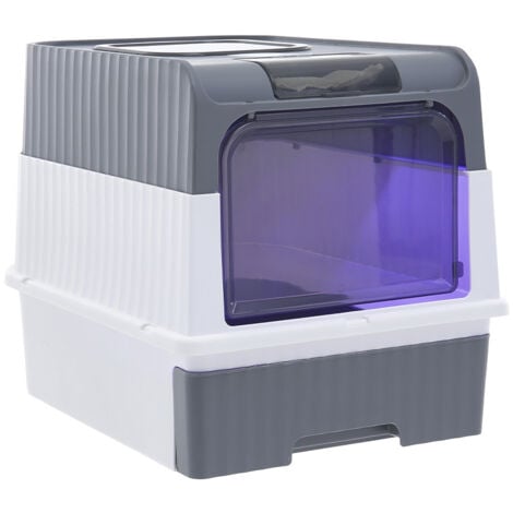 Fully Enclosed Cat Litter Box with UV Sterilization