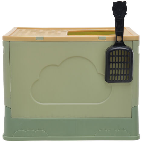 Liningandhome Foldable Cat Litter Box Top Entry Anti-Splashing Cat Toilet