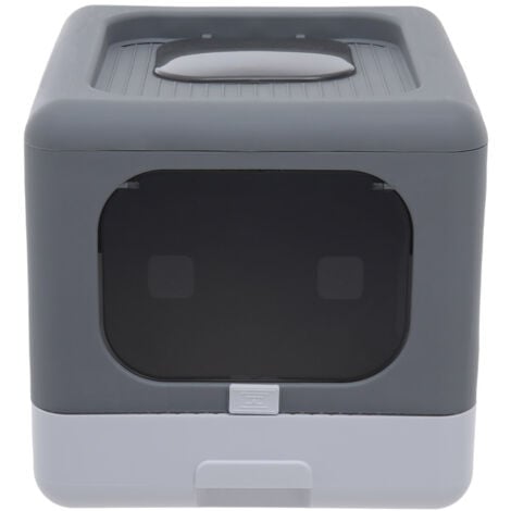 Full Enclosed Cat Toilet Litter Box in Grey