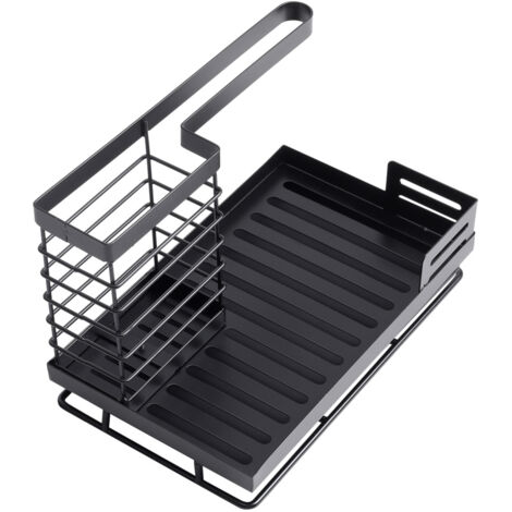 Black Steel Kitchen Sink Caddy Organizer