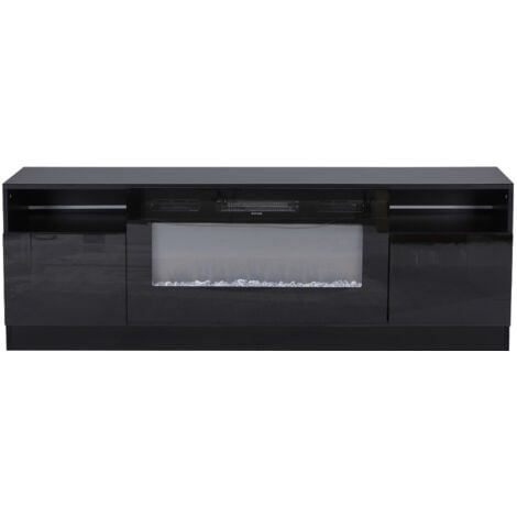 Black Recessed 36 inch Electric Fireplace 3 Flame Colours with TV Stand