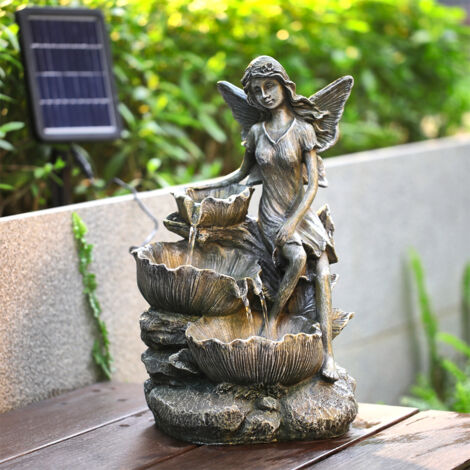 Solar Resin Garden Water Fountain Waterfall (1/5)