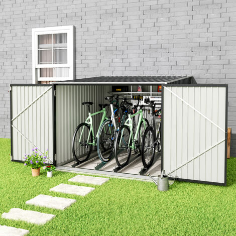 Black Galvanized Steel Bicycle Storage Shed (1/5)