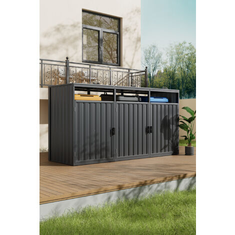 Outdoor Metal Garbage Can Garden Storage Shed