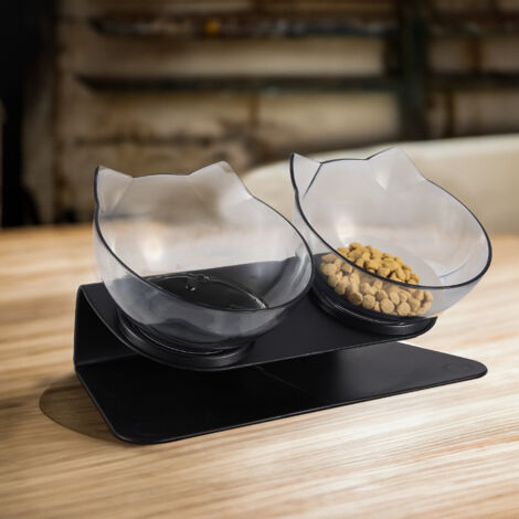 15° Tilted Elevated Feeder with Double Cat Bowls (1/5)