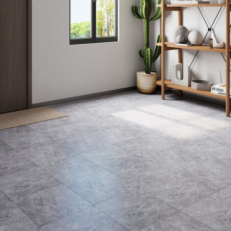 24Pcs Marble Texture Self-adhesive PVC Flooring Tile