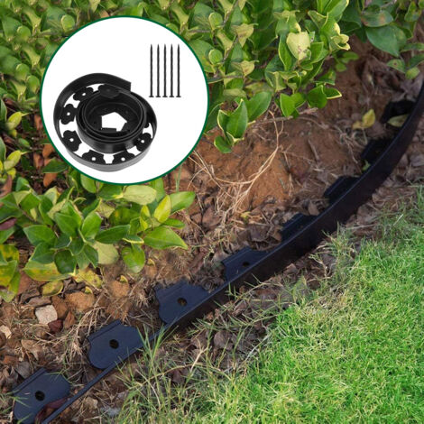 No-Dig L-Shaped Garden Edging with 30 Ground Pegs (1/3)