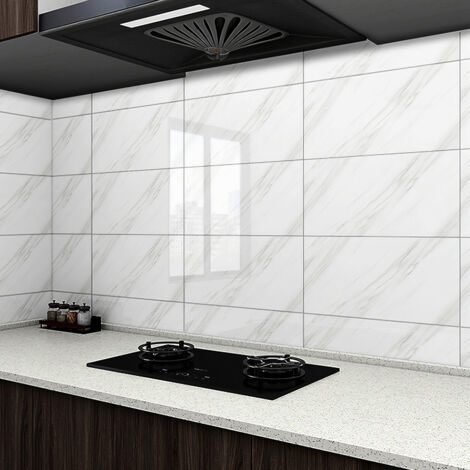 10 Pcs Peel and Stick Marble Wall Tile Blacksplash (1/5)