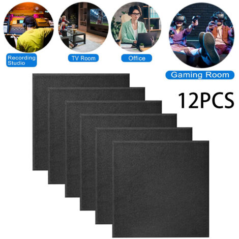12Pcs Self-adhesive Sound Absorbing Panels