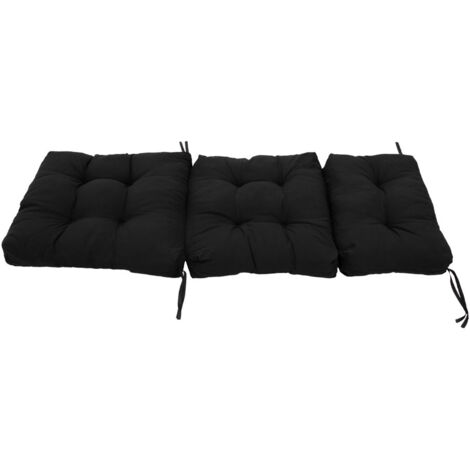 Black Extended Garden Folding Adirondack Chair Cushion 130cm W x 55cm D (1/5)