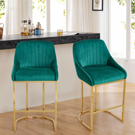 Set of 2 Upholstered Bar Stools (1/3)