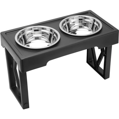 Black Height Adjustable Pet Bowl Stand (1/5)